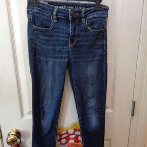 American Eagle Woman's Ne(x)t Level Stretch Blue Jeans Denim Short 2